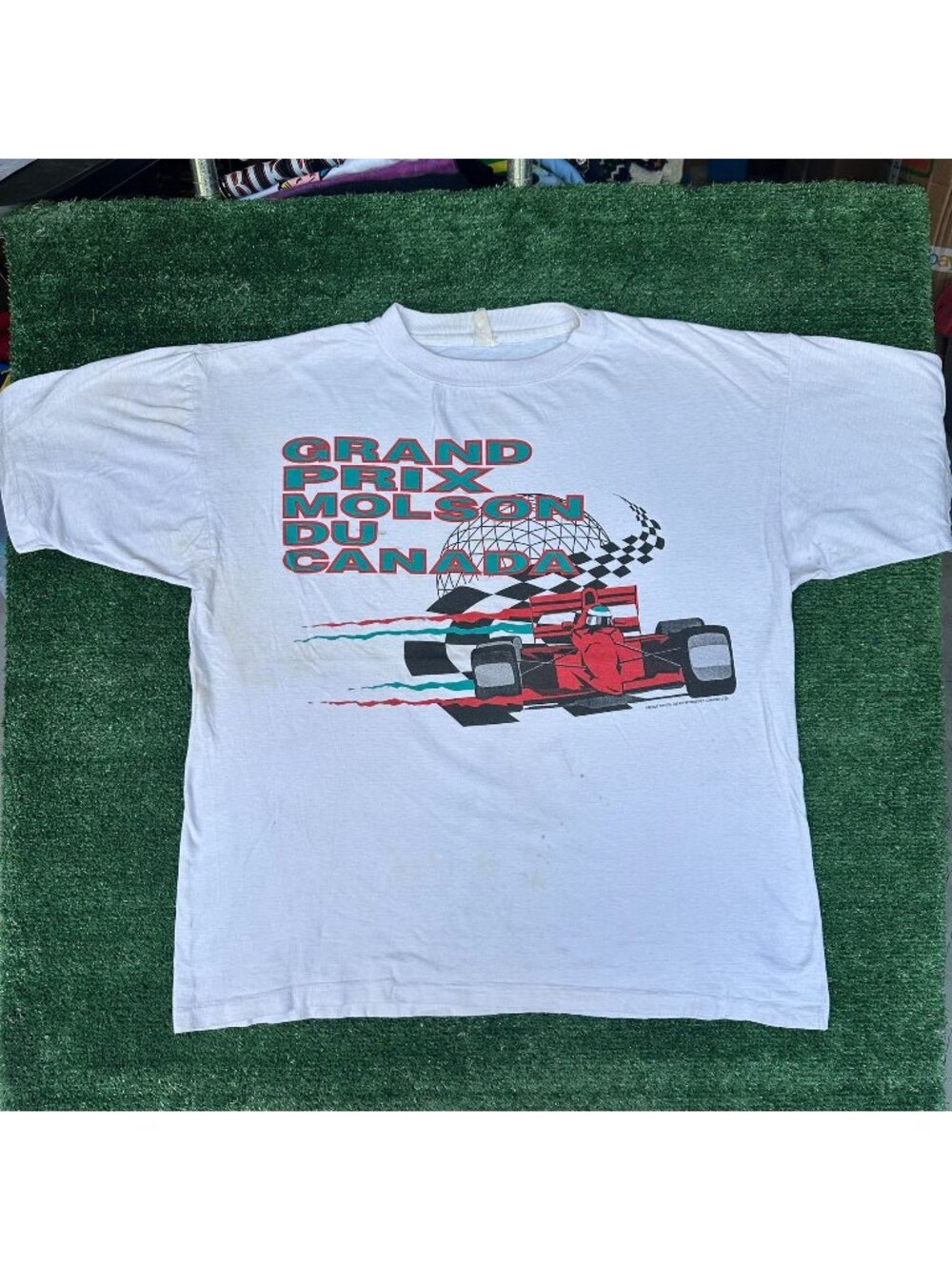 Vintage 90s F1 Molson Grand Prix Canada T-Shirt White L Single Stitch Formula 1